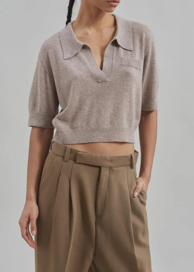 Women The Frankie Shop Knitwear The Garment Piemonte Cropped Sweater Toast