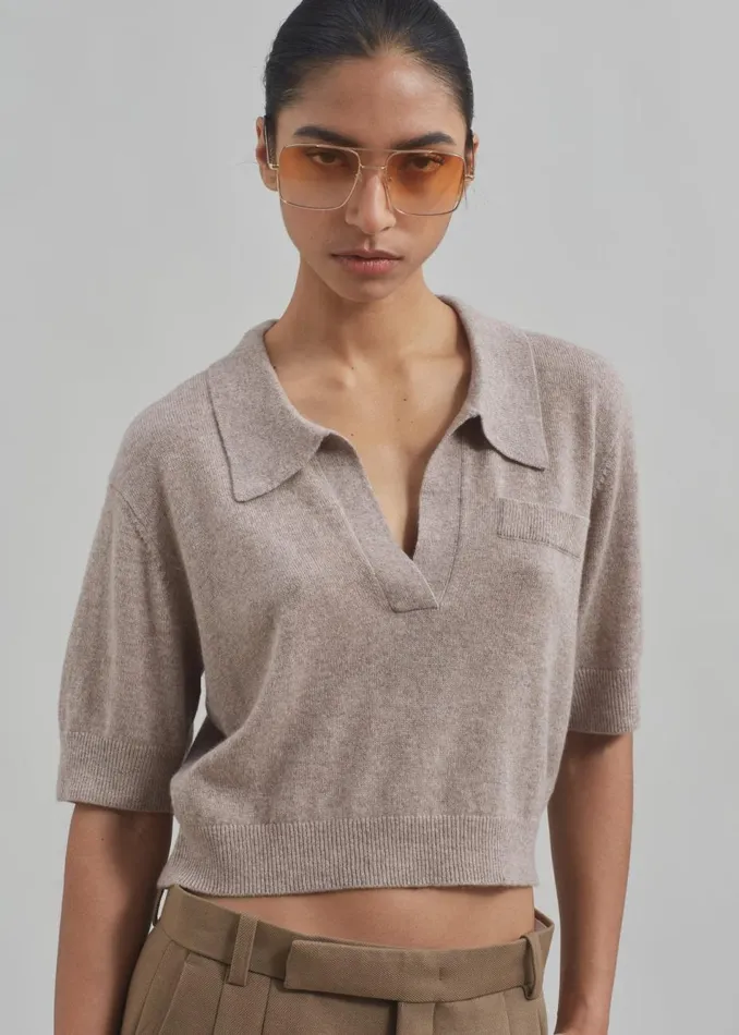 Women The Frankie Shop Knitwear The Garment Piemonte Cropped Sweater Toast