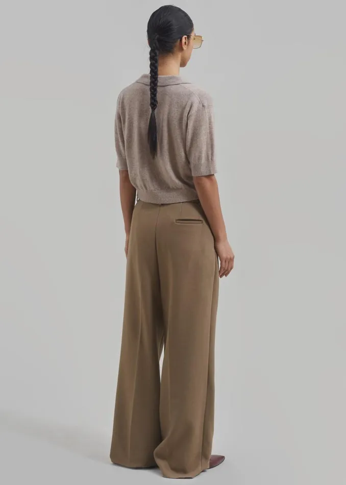 Women The Frankie Shop Knitwear The Garment Piemonte Cropped Sweater Toast