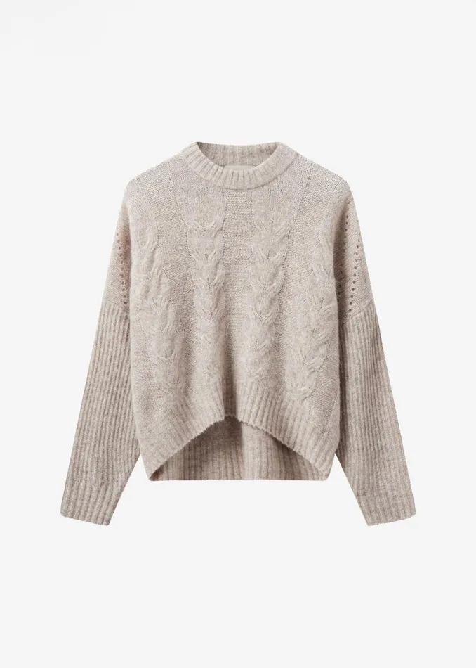Women The Frankie Shop Knitwear The Garment Verbier Boxy Cable Sweater Linen