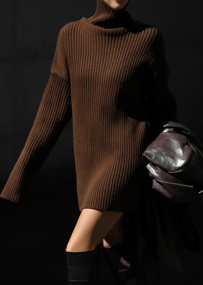 Women The Frankie Shop Knitwear Thelma Ribbed Sweater Brown