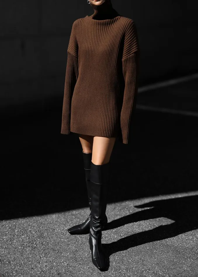 Women The Frankie Shop Knitwear Thelma Ribbed Sweater Brown