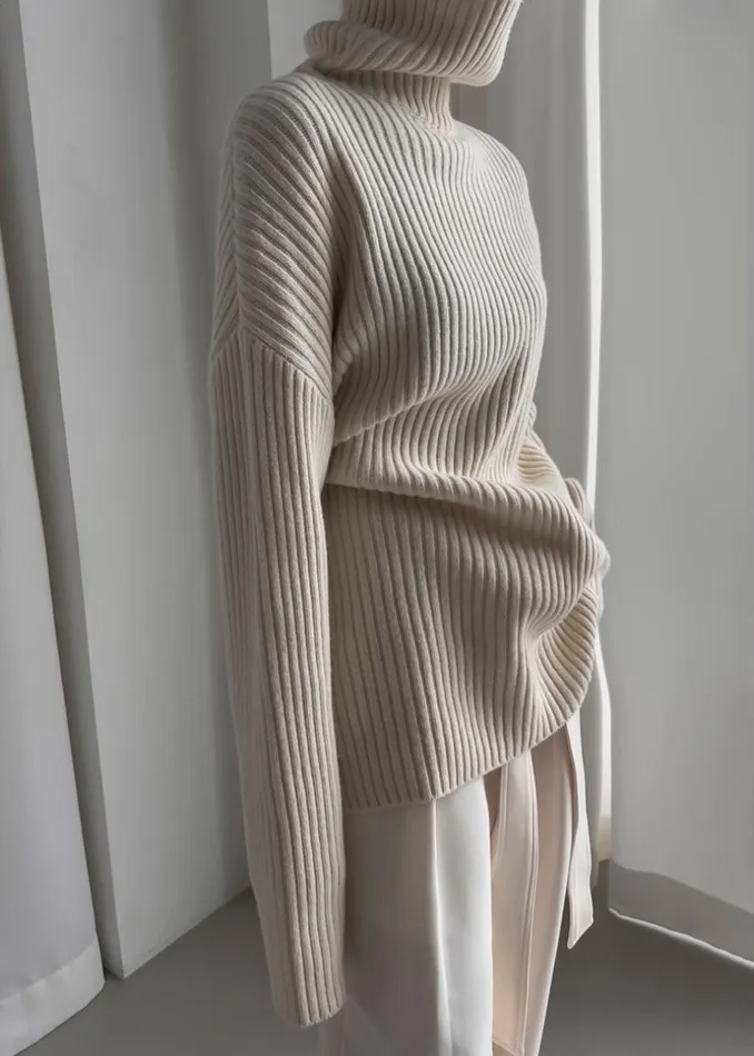 Women The Frankie Shop Knitwear Thelma Ribbed Sweater Cream