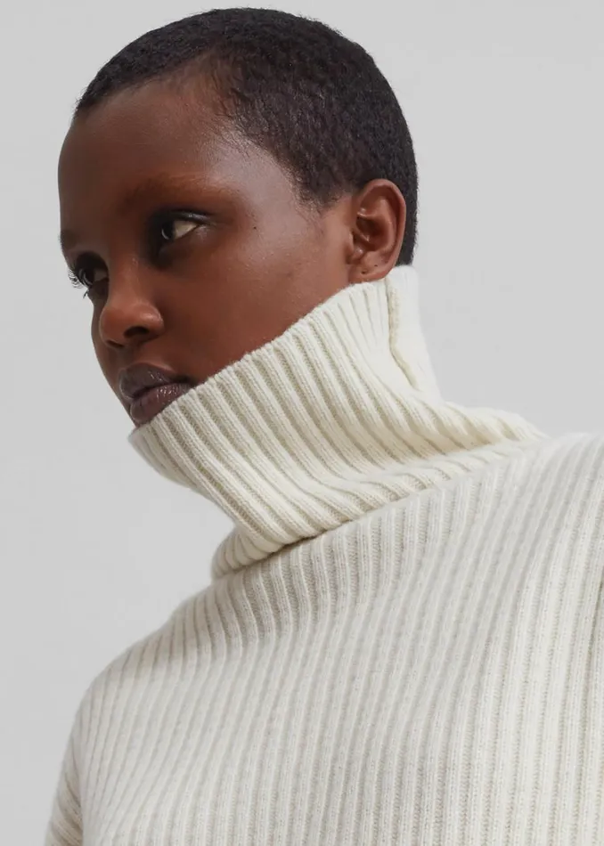 Women The Frankie Shop Knitwear Thelma Ribbed Sweater Cream