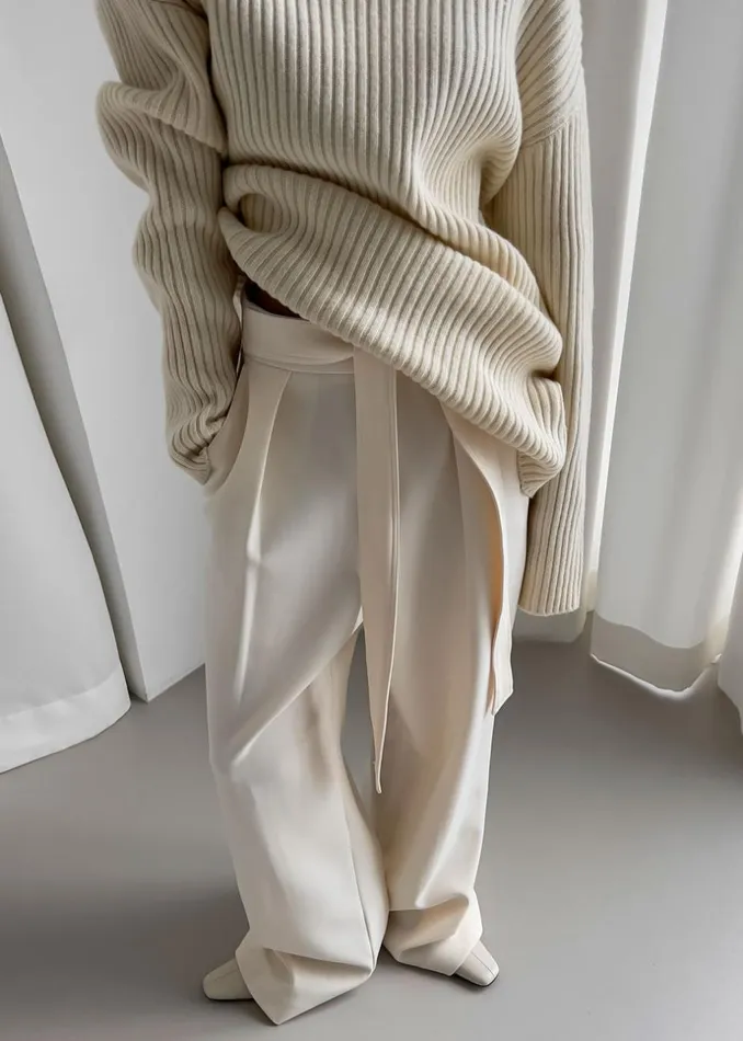 Women The Frankie Shop Knitwear Thelma Ribbed Sweater Cream