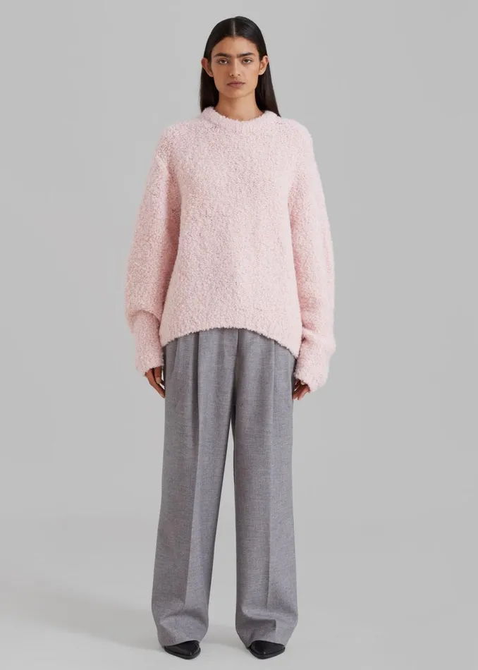 Women The Frankie Shop Knitwear Vilo Boucle Sweater Pink