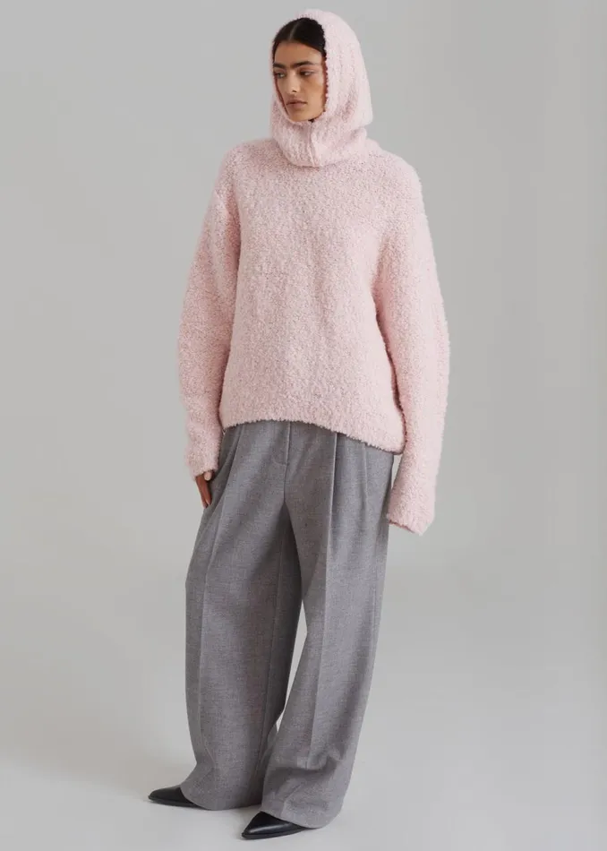 Women The Frankie Shop Knitwear Vilo Boucle Sweater Pink