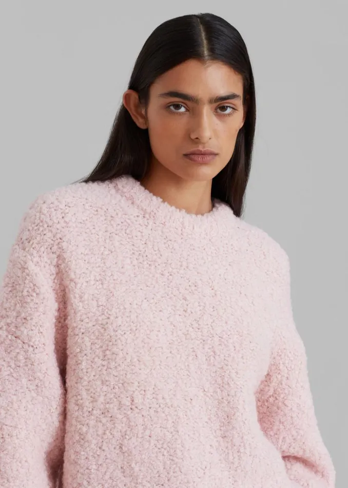 Women The Frankie Shop Knitwear Vilo Boucle Sweater Pink