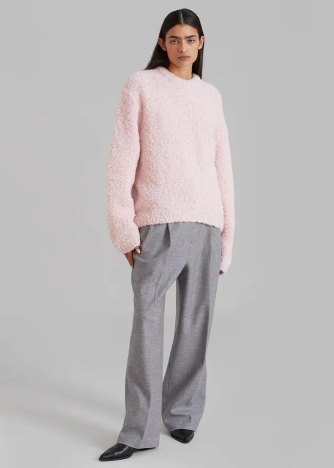 Women The Frankie Shop Knitwear Vilo Boucle Sweater Pink