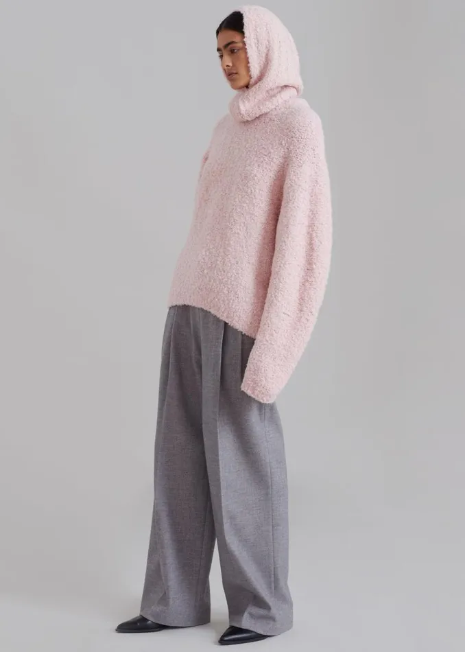 Women The Frankie Shop Knitwear Vilo Boucle Sweater Pink