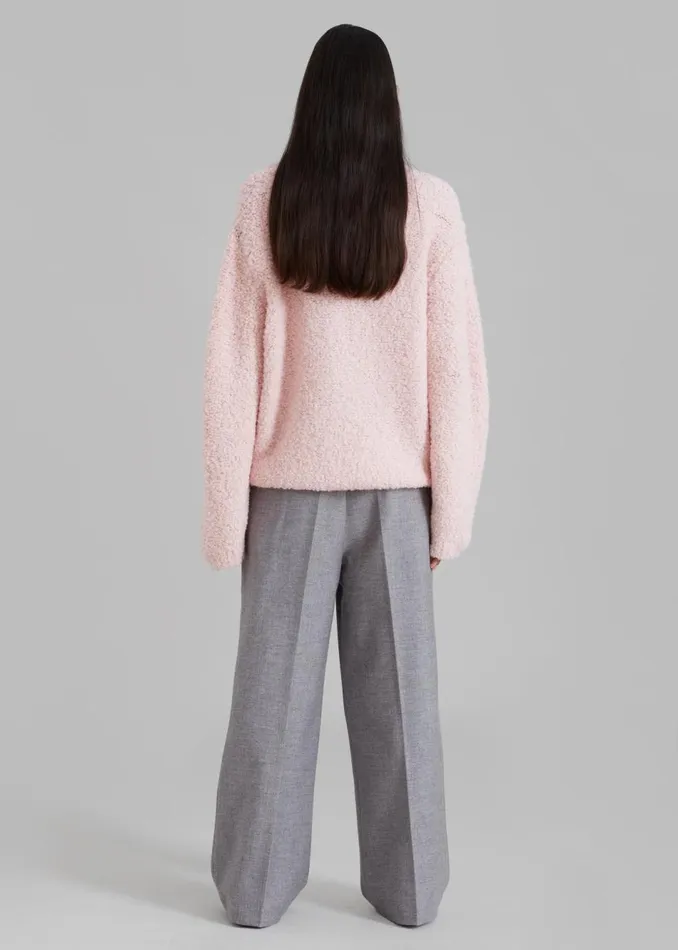 Women The Frankie Shop Knitwear Vilo Boucle Sweater Pink