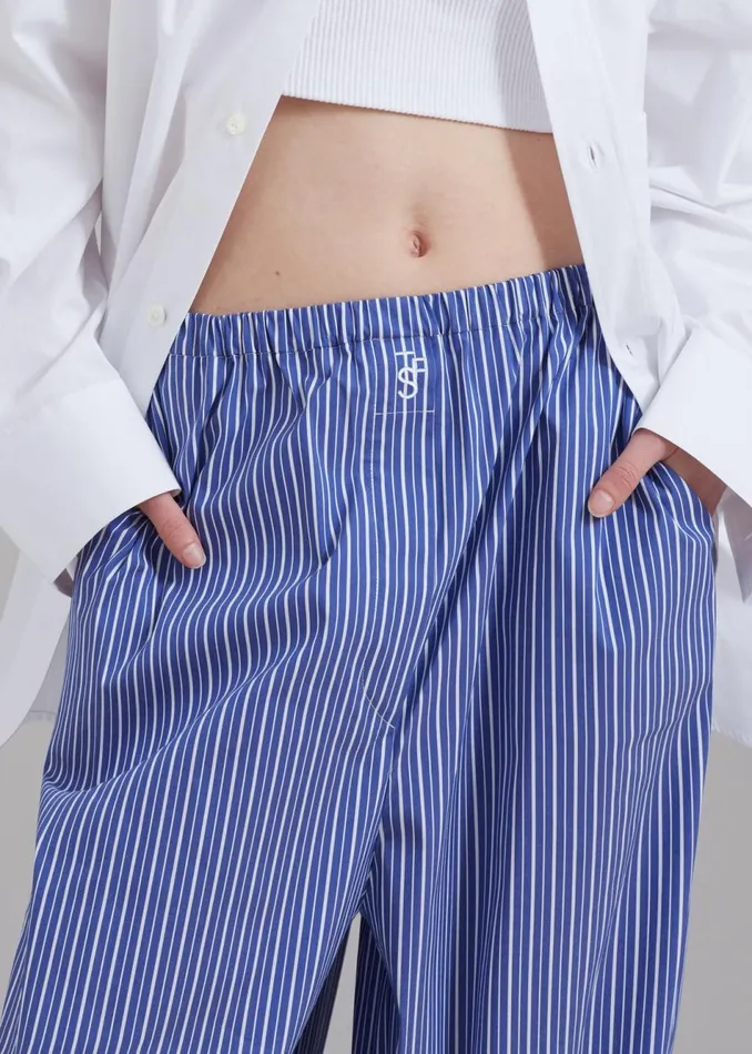 Women The Frankie Shop Loungewear Mirca Elastic Pants Blue Multi Stripe