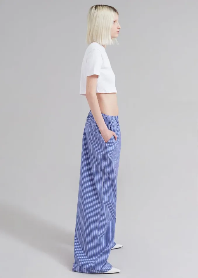 Women The Frankie Shop Loungewear Mirca Elastic Pants Blue Multi Stripe