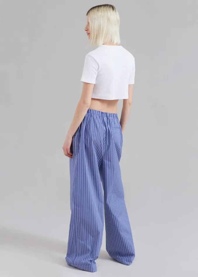 Women The Frankie Shop Loungewear Mirca Elastic Pants Blue Multi Stripe