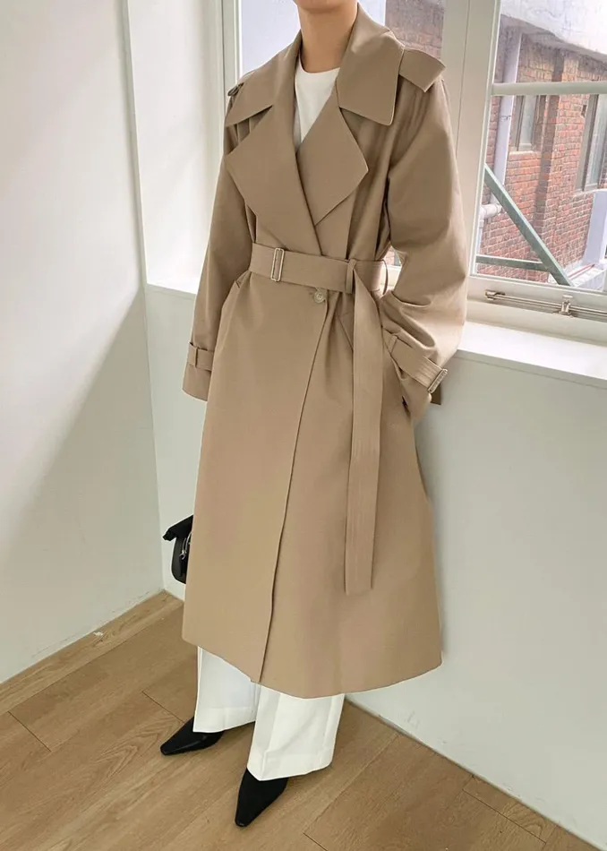 Women The Frankie Shop Outerwear Abril Trench Sand