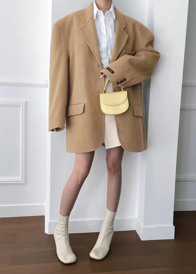 Women The Frankie Shop Outerwear Acadia Wool Blazer Beige
