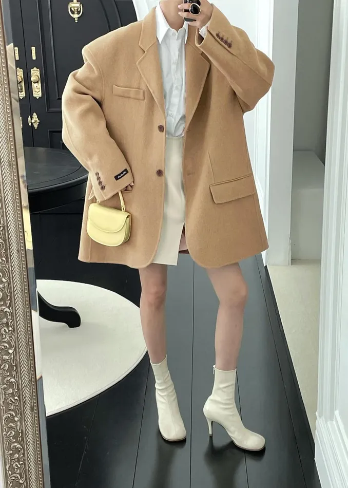 Women The Frankie Shop Outerwear Acadia Wool Blazer Beige
