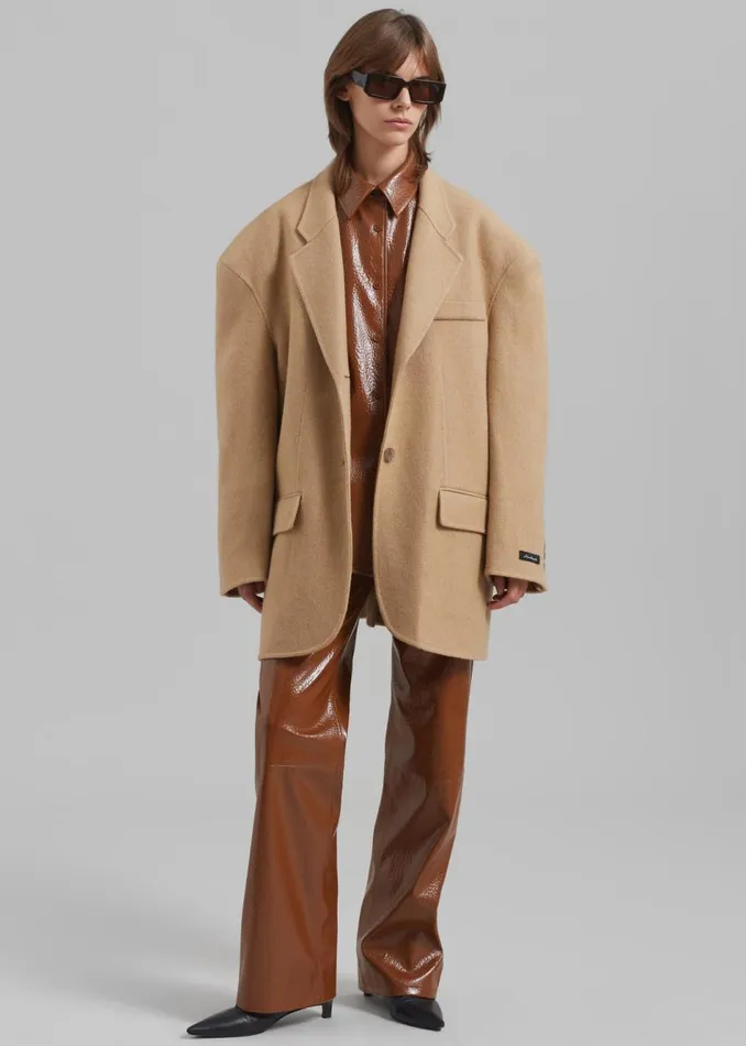 Women The Frankie Shop Outerwear Acadia Wool Blazer Beige