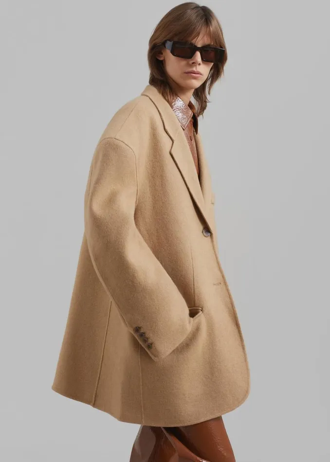 Women The Frankie Shop Outerwear Acadia Wool Blazer Beige