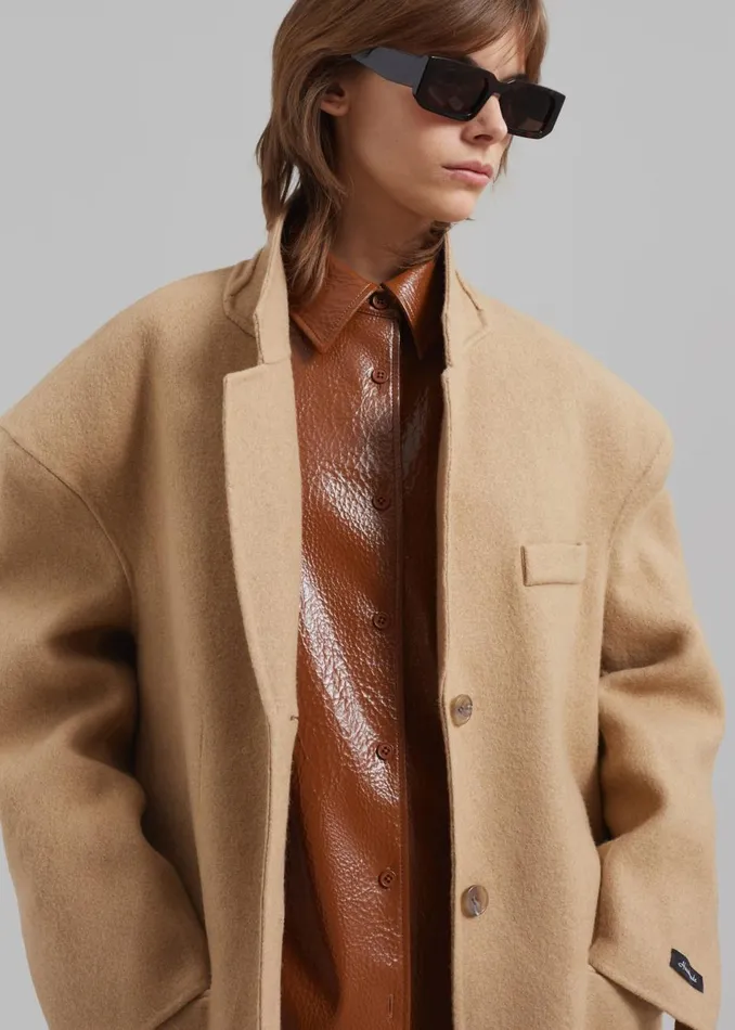 Women The Frankie Shop Outerwear Acadia Wool Blazer Beige