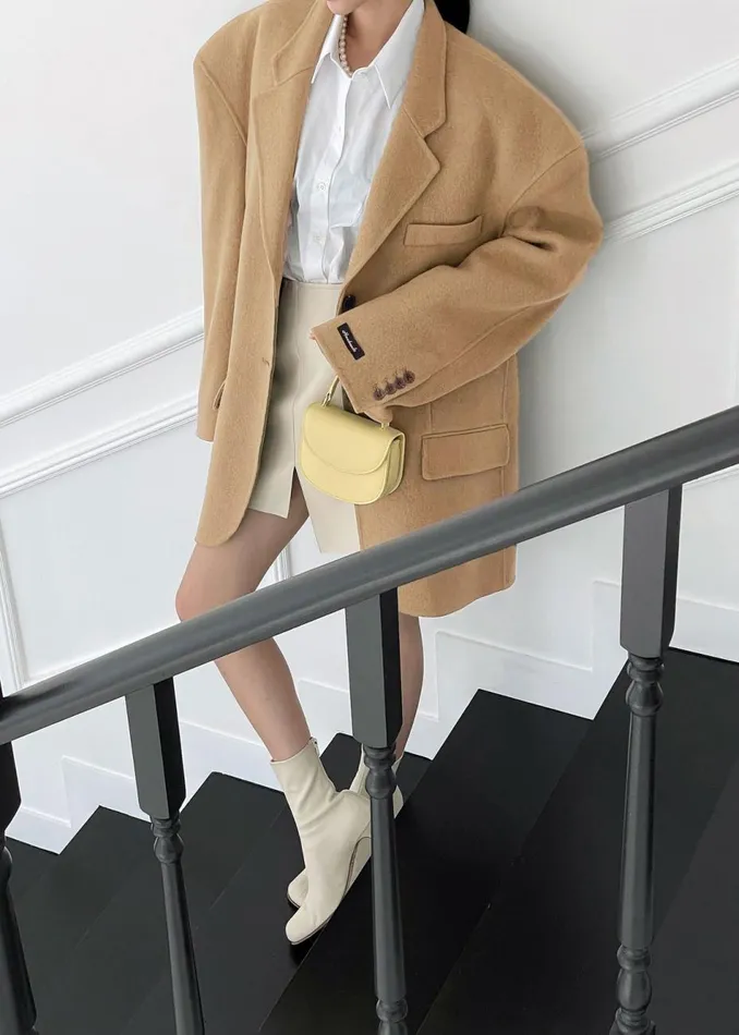 Women The Frankie Shop Outerwear Acadia Wool Blazer Beige