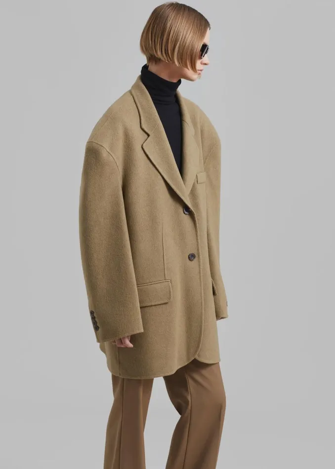 Women The Frankie Shop Outerwear Acadia Wool Blazer Khaki