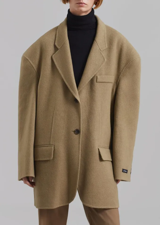 Women The Frankie Shop Outerwear Acadia Wool Blazer Khaki