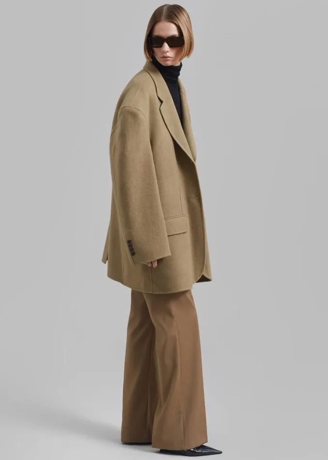 Women The Frankie Shop Outerwear Acadia Wool Blazer Khaki