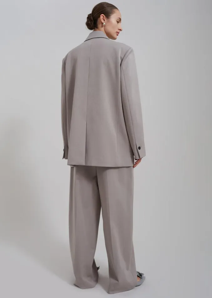 Women The Frankie Shop Outerwear Adair Double Breasted Blazer Grey