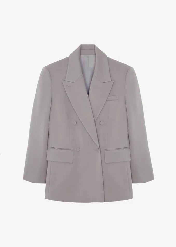 Women The Frankie Shop Outerwear Adair Double Breasted Blazer Grey