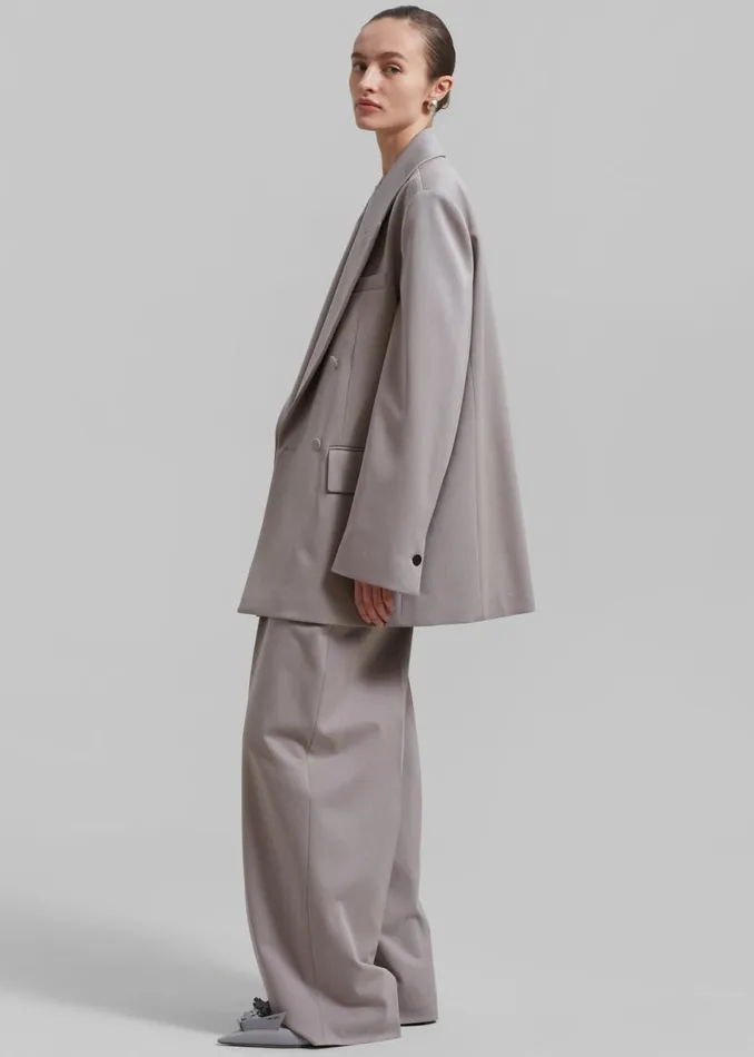 Women The Frankie Shop Outerwear Adair Double Breasted Blazer Grey