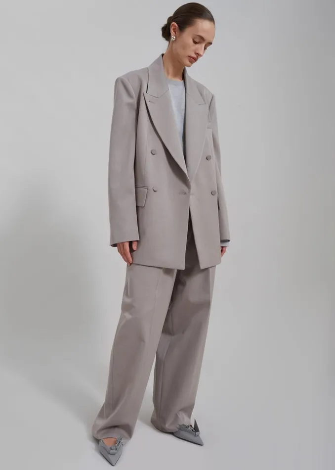 Women The Frankie Shop Outerwear Adair Double Breasted Blazer Grey