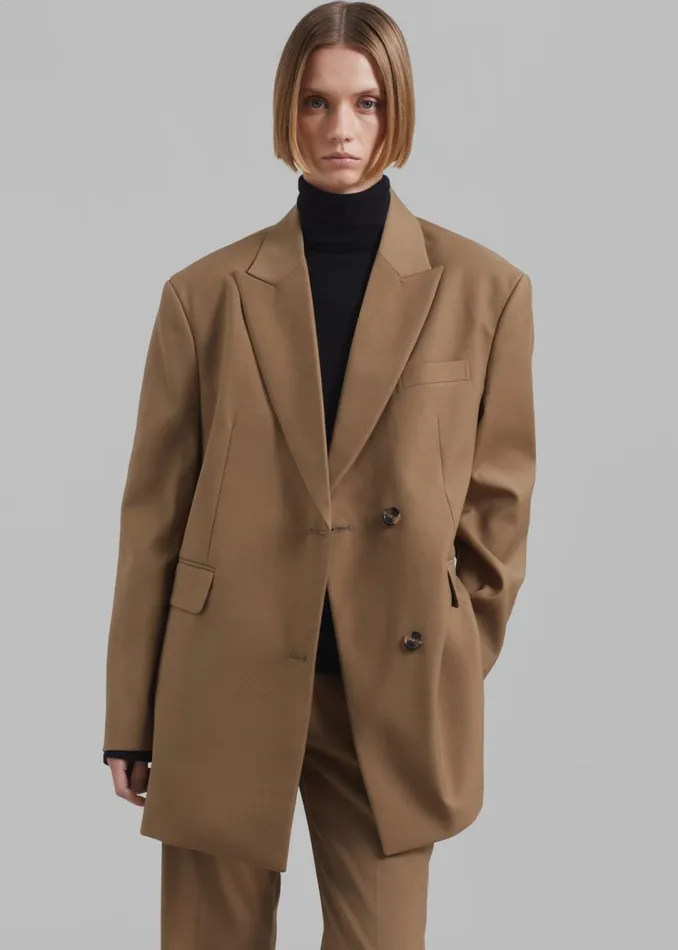 Women The Frankie Shop Outerwear Alana Boxy Blazer Brown