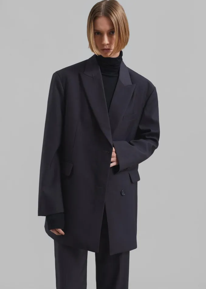Women The Frankie Shop Outerwear Alana Boxy Blazer Charcoal