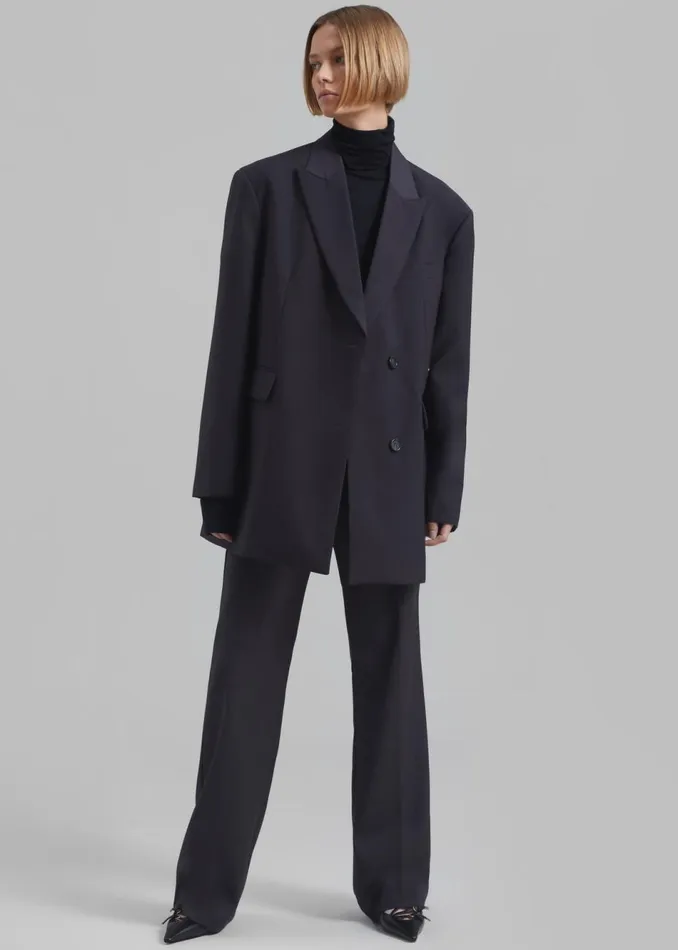 Women The Frankie Shop Outerwear Alana Boxy Blazer Charcoal