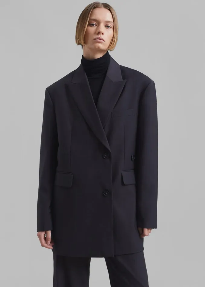 Women The Frankie Shop Outerwear Alana Boxy Blazer Charcoal