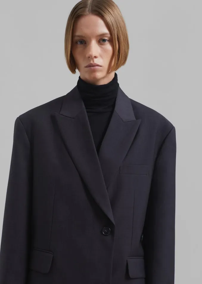 Women The Frankie Shop Outerwear Alana Boxy Blazer Charcoal