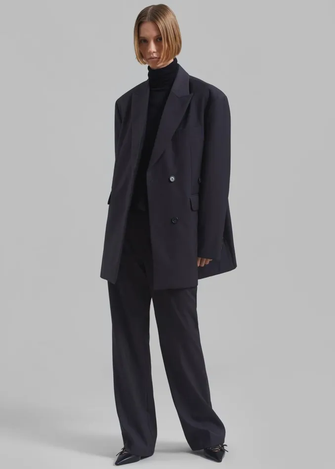 Women The Frankie Shop Outerwear Alana Boxy Blazer Charcoal