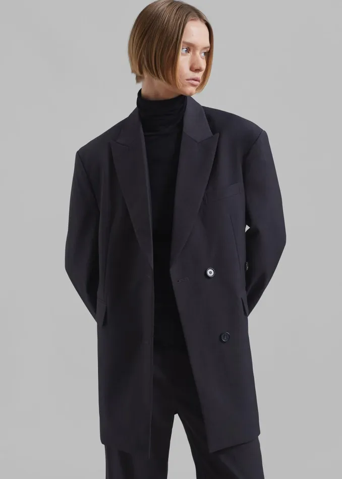 Women The Frankie Shop Outerwear Alana Boxy Blazer Charcoal