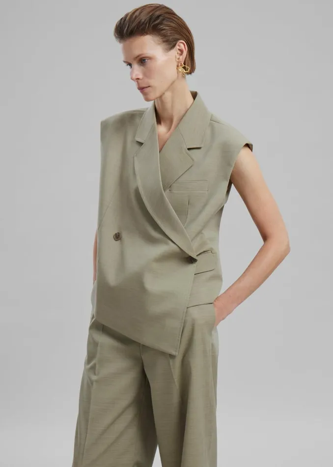 Women The Frankie Shop Outerwear Alia Boxy Vest Beige