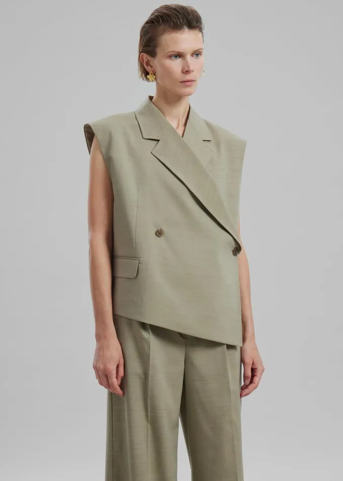 Women The Frankie Shop Outerwear Alia Boxy Vest Beige