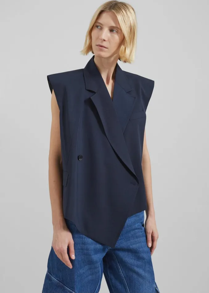 Women The Frankie Shop Outerwear Alia Boxy Vest Navy