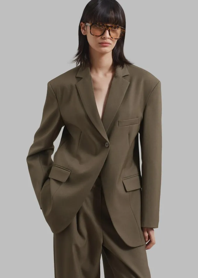 Women The Frankie Shop Outerwear Amara Blazer Khaki