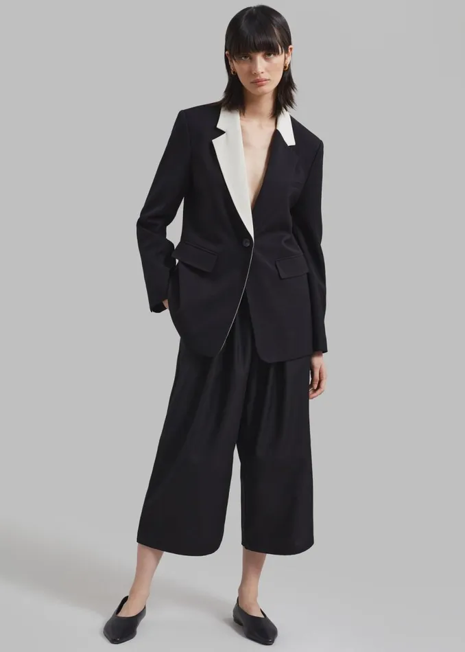 Women The Frankie Shop Outerwear Amos Color Block Blazer Black