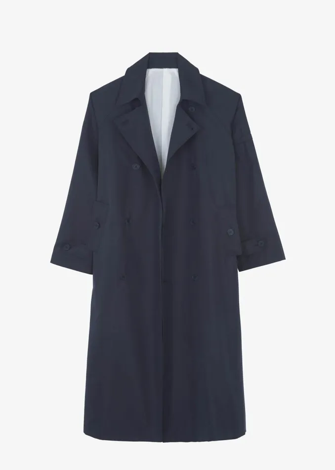 Women The Frankie Shop Outerwear Anderson Trench Coat Dark Navy