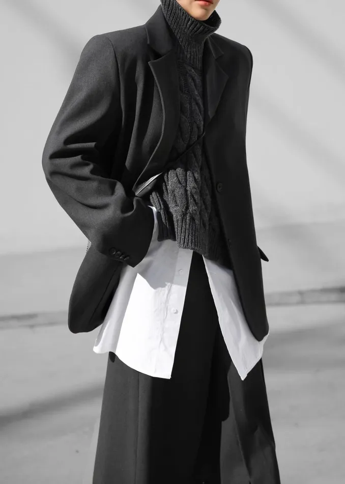 Women The Frankie Shop Outerwear Andy Blazer Charcoal