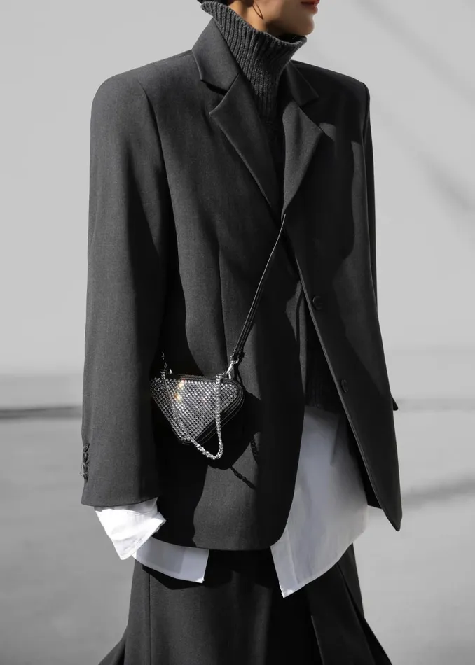 Women The Frankie Shop Outerwear Andy Blazer Charcoal
