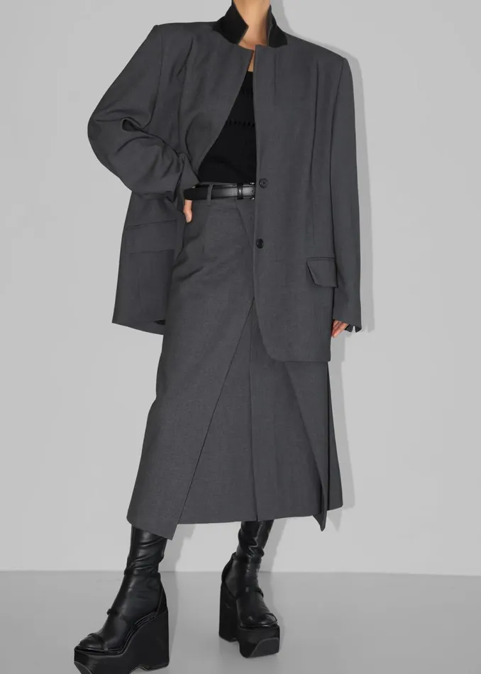 Women The Frankie Shop Outerwear Andy Blazer Charcoal