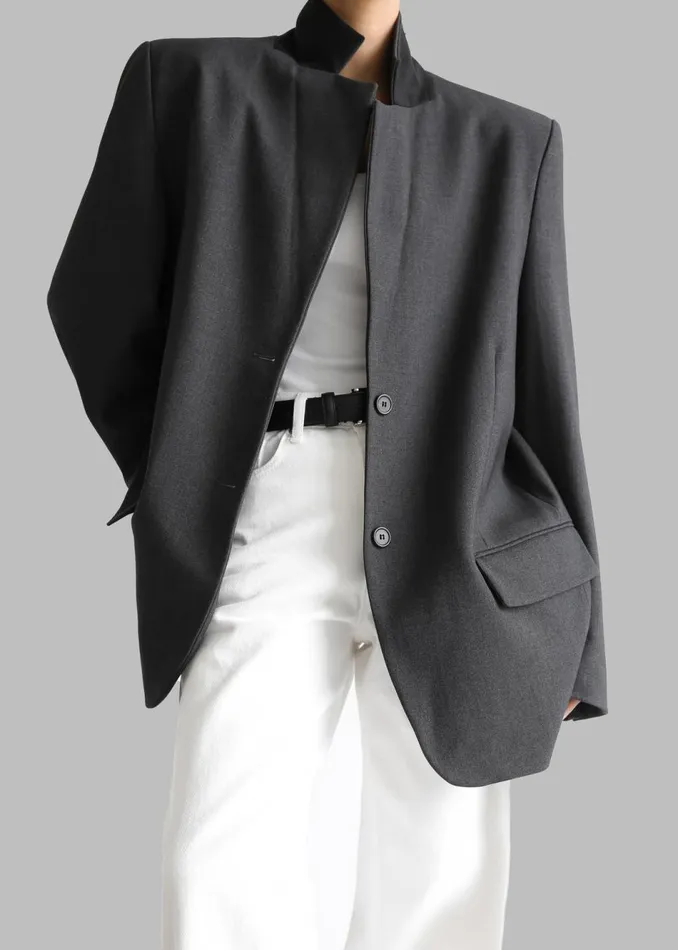 Women The Frankie Shop Outerwear Andy Blazer Charcoal
