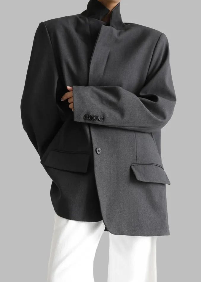 Women The Frankie Shop Outerwear Andy Blazer Charcoal
